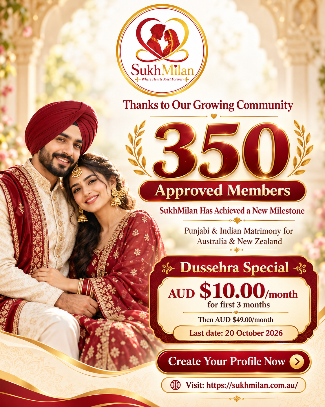 SukhMilan 350 Members Milestone Poster